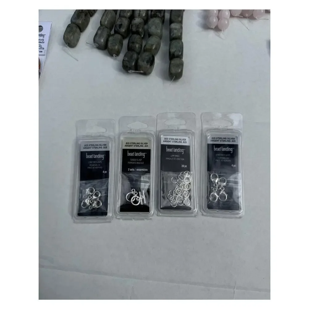 New Beading Supplies Gemstone Beads Lot - Sterling Silver Hardware Clasps
